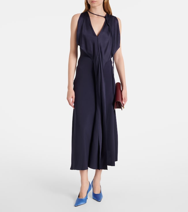 Victoria Beckham Draped satin midi dress