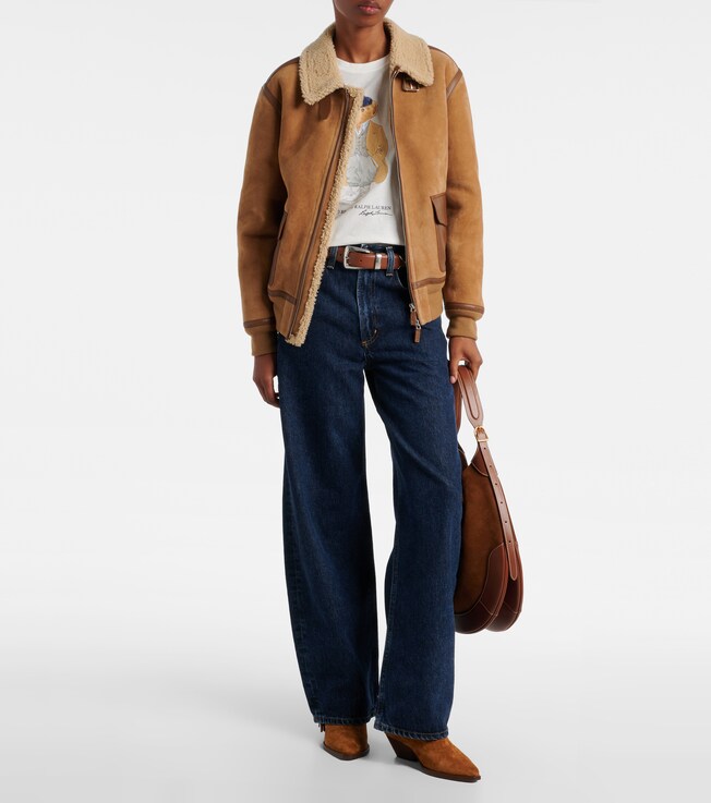 Ralph Lauren Collection Morrison shearling-trimmed suede jacket