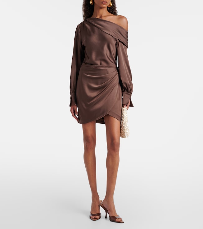 SIMKHAI Cameron draped one-shoulder minidress