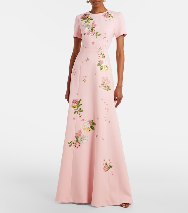 Carolina Herrera Floral embroidered crêpe gown