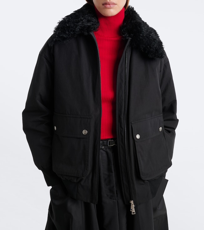 Moncler Rougequeue shearling-trimmed down jacket