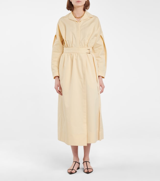 Jil Sander Cotton and silk midi dress
