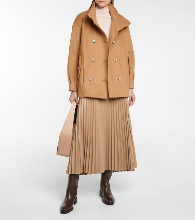 Veronica Beard Cassie pleated wool-blend jacket