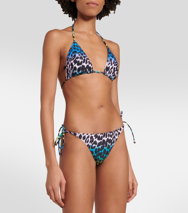 GANNI Leopard-print bikini bottoms