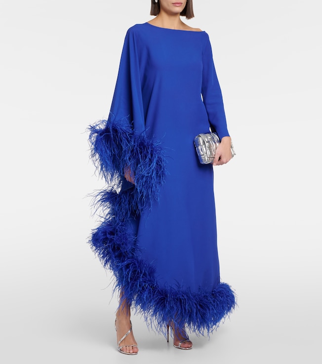 Taller Marmo Ubud Extravaganza feather-trimmed gown