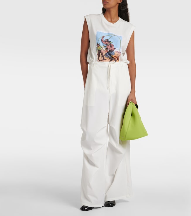 MM6 Maison Margiela High-rise twill wide-leg pants