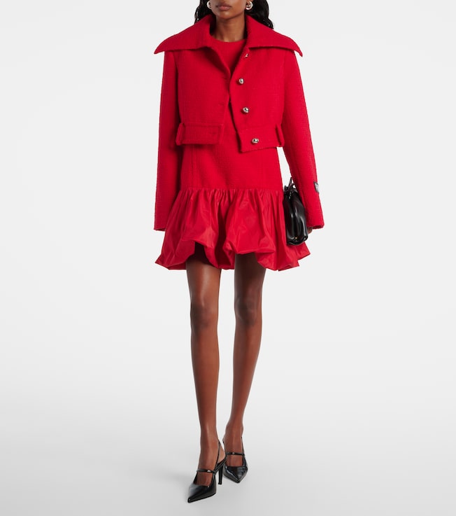 Patou Cropped wool-blend tweed jacket