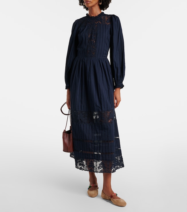 Ulla Johnson Amelie lace and cotton midi dress