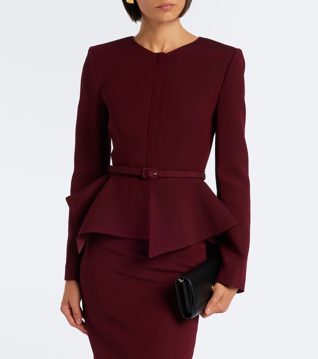 Roland Mouret Belted peplum wool and silk jacket