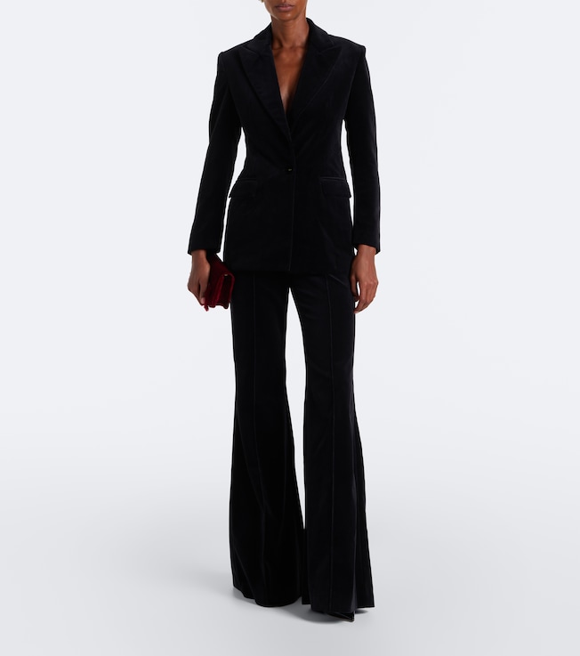Costarellos Avice cotton velvet flared pants