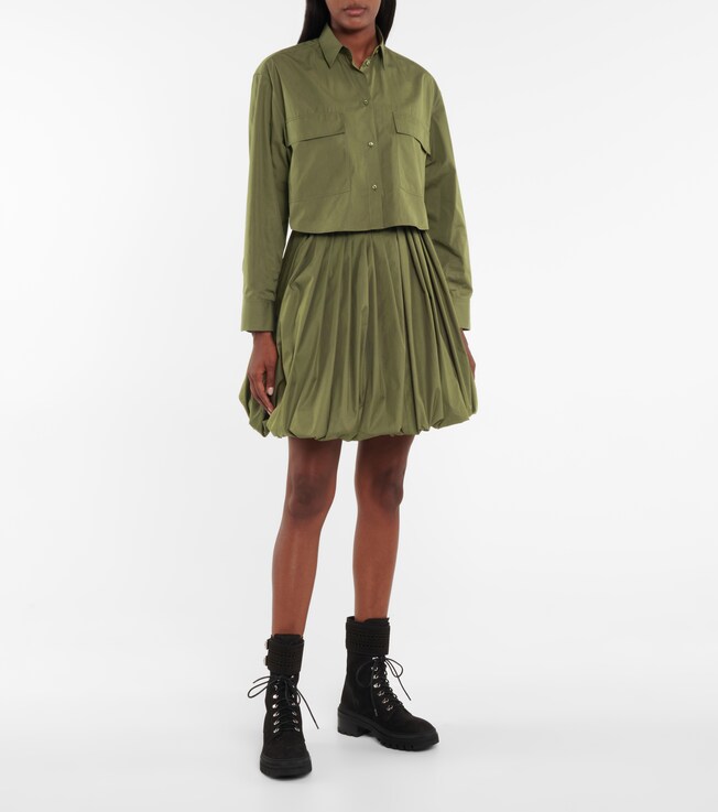 Alaïa Cotton-blend poplin miniskirt