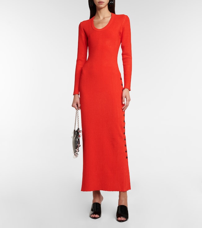Alaïa Ribbed-knit maxi dress