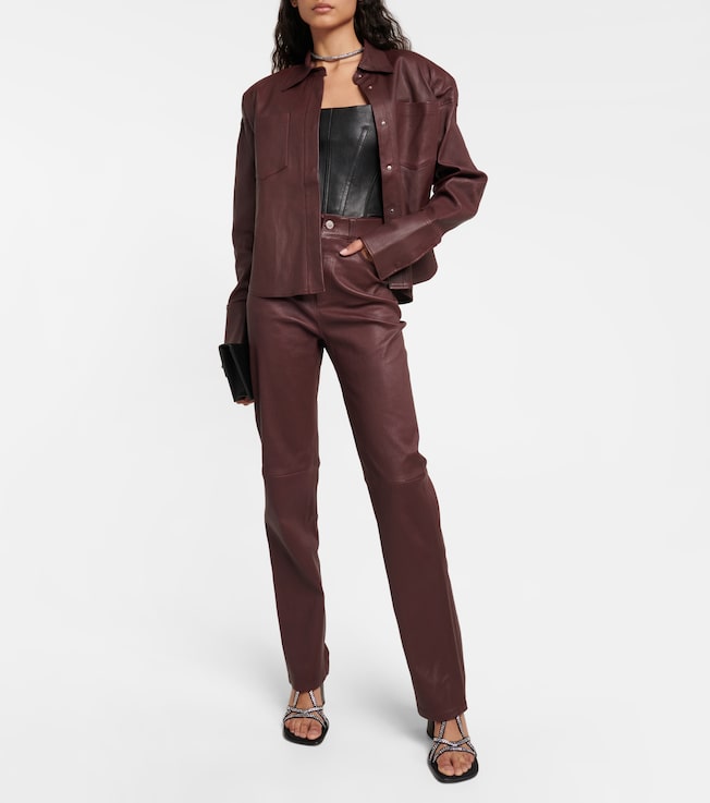 Stouls Terry high-rise straight leather pants