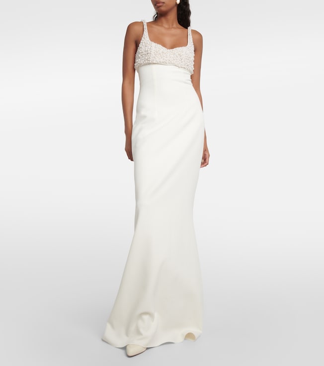 Safiyaa Bridal Beatriz embellished crepe gown