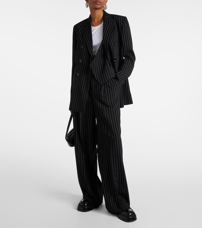 Ami Paris High-rise wool wide-leg pants