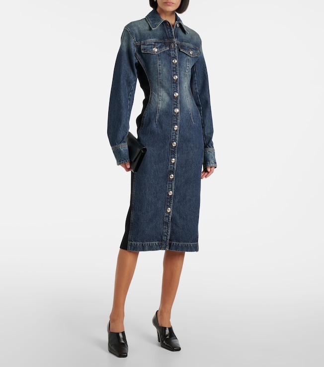 Sportmax Fiorito denim midi dress