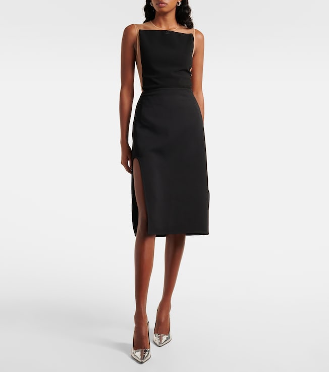 Courrèges Wool-blend midi skirt 