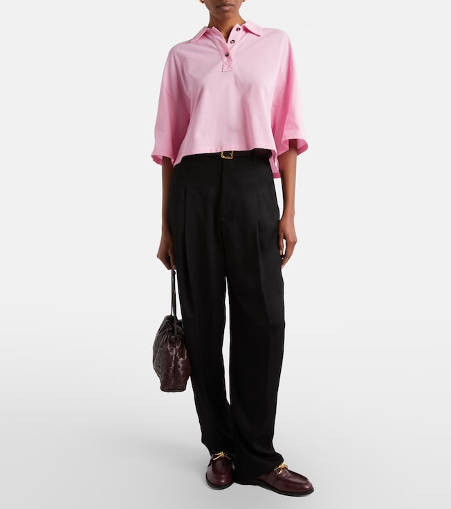 Bottega Veneta Cropped cotton polo shirt