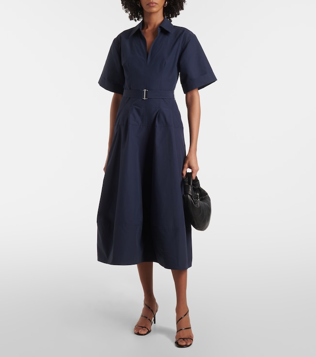 SIMKHAI Deanna belted faille midi dress