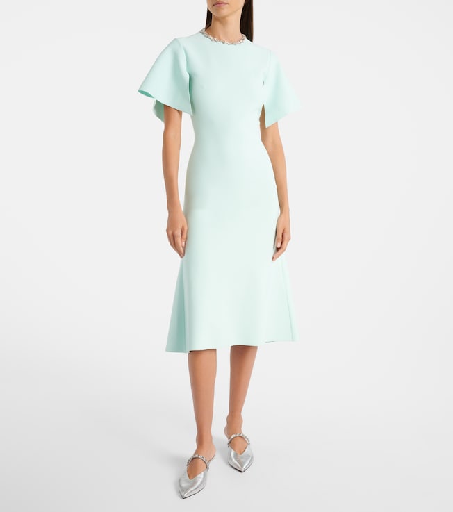 McQueen Embellished crêpe cocktail dress