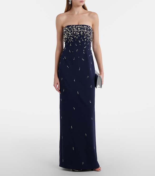 SIMKHAI Reign embellished crêpe bustier gown
