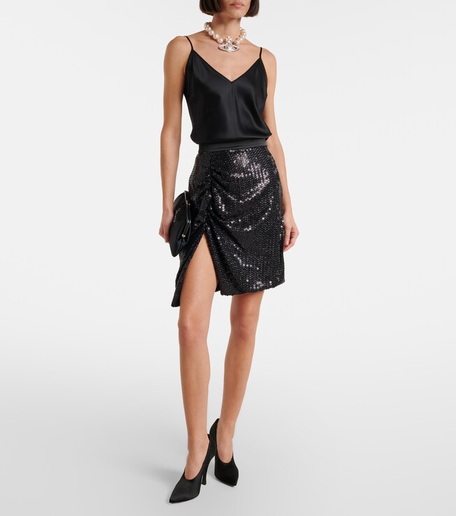 Vivienne Westwood Panther gathered sequined midi skirt