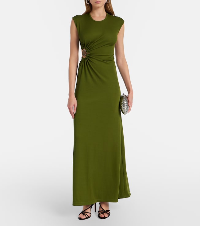Christopher Esber Mineral Stone embellished jersey maxi dress