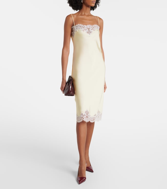 Stella McCartney Lace-trimmed satin slip dress
