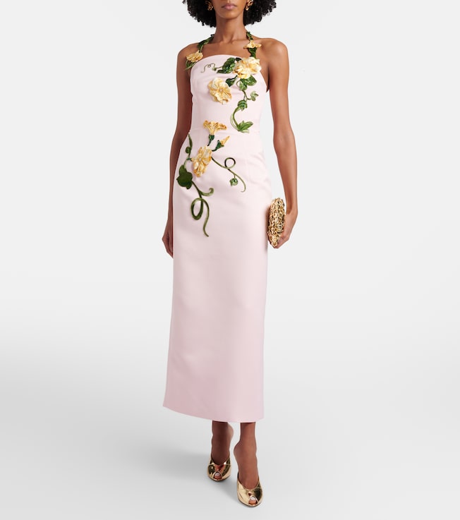 LEO LIN Ava floral-appliqué corset gown