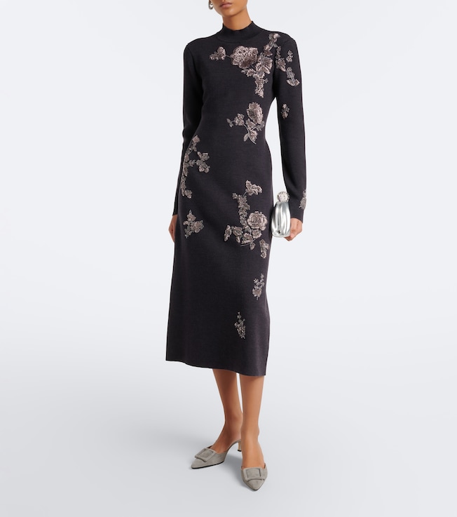 Oscar de la Renta Oscar de la Renta Beaded wool-blend sweater dress