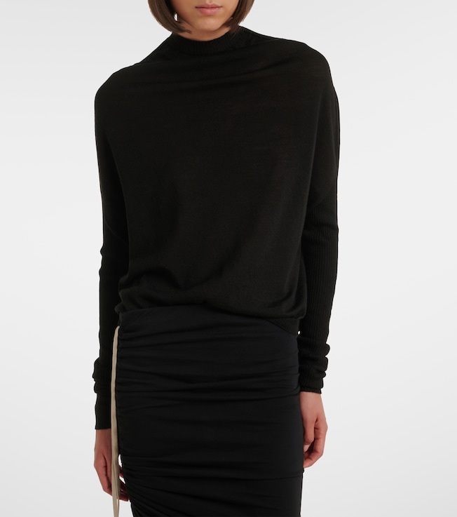 Rick Owens Crater draped virgin wool sweater