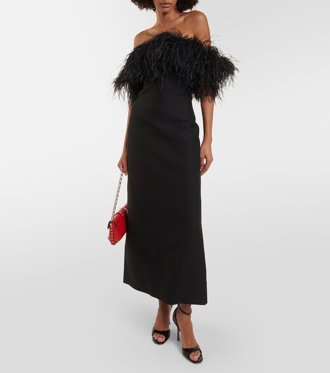 Valentino Crêpe Couture feather-trimmed gown