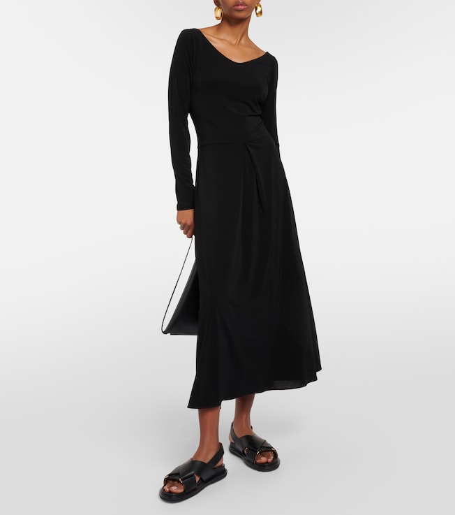 Max Mara Valido pleated jersey maxi dress