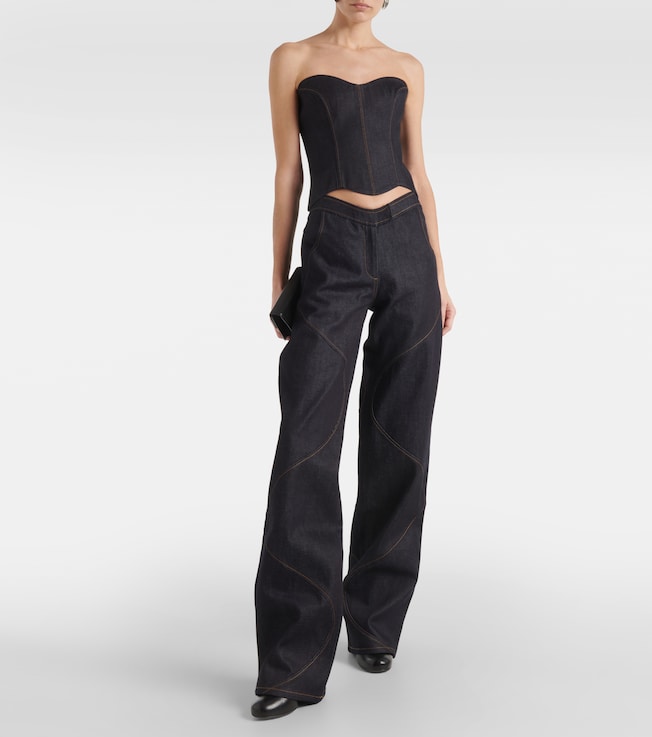 Aya Muse Hyn denim bustier top