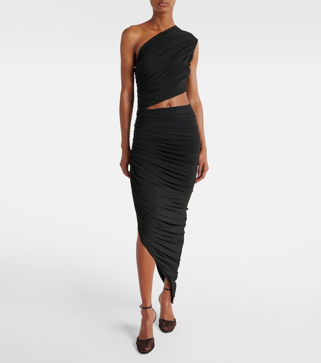 Alaïa Cutout ruched jersey midi dress