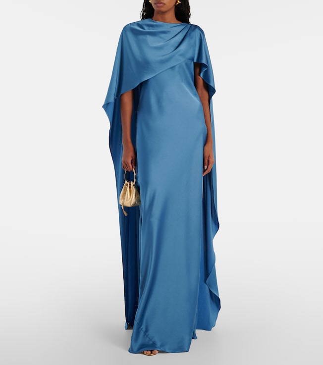 SIMKHAI Izel caped satin gown