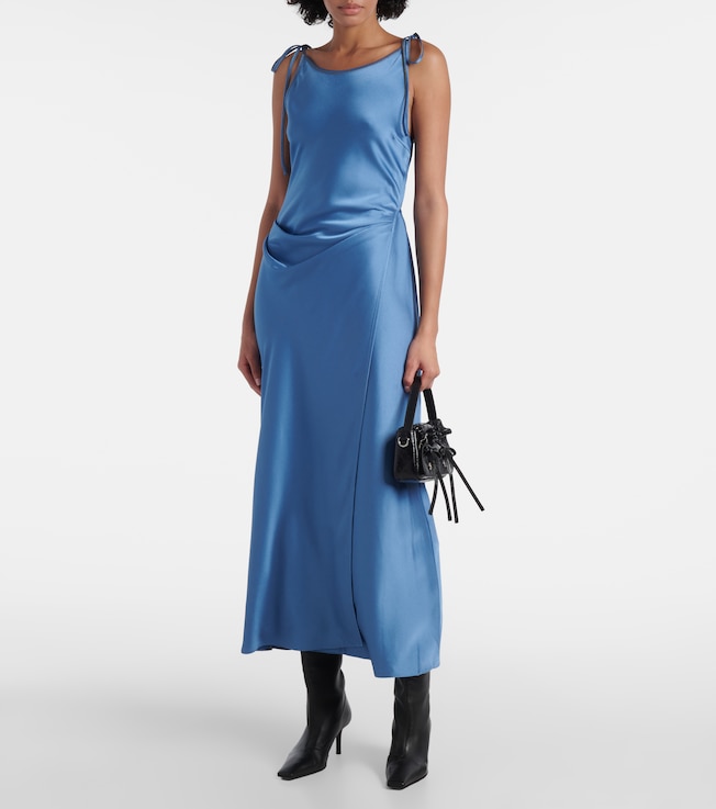 Acne Studios Draped satin maxi dress