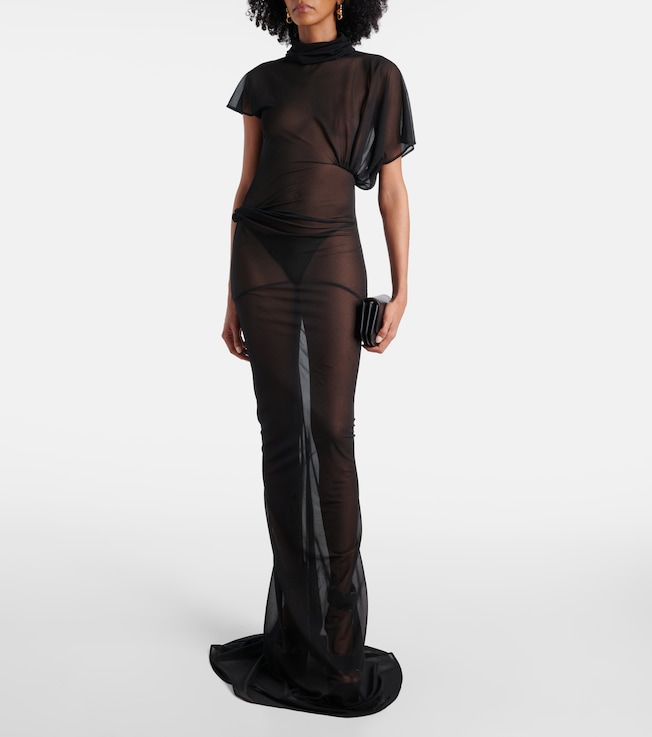 Rick Owens Lilith sheer organza jersey gown