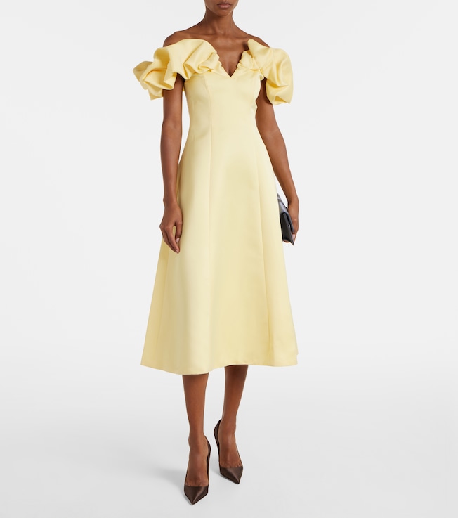 LEO LIN Annie ruffled off-shoulder midi dress