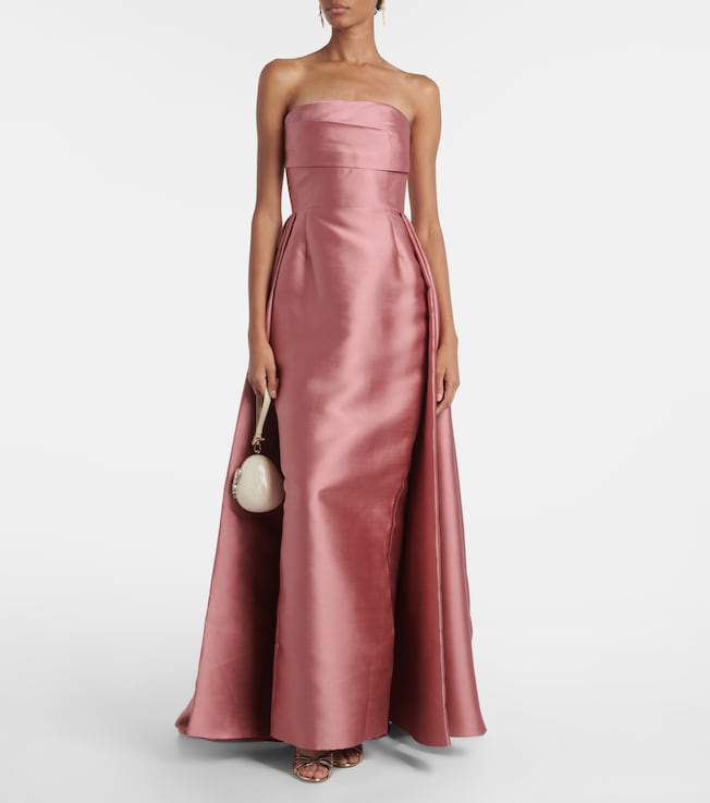 Solace London Strapless satin gown