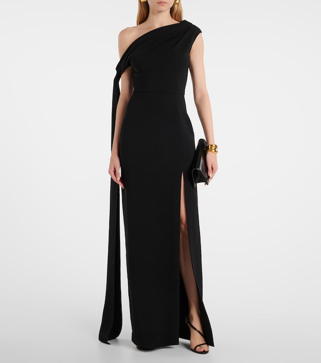 Solace London Irina scarf-detail crêpe gown