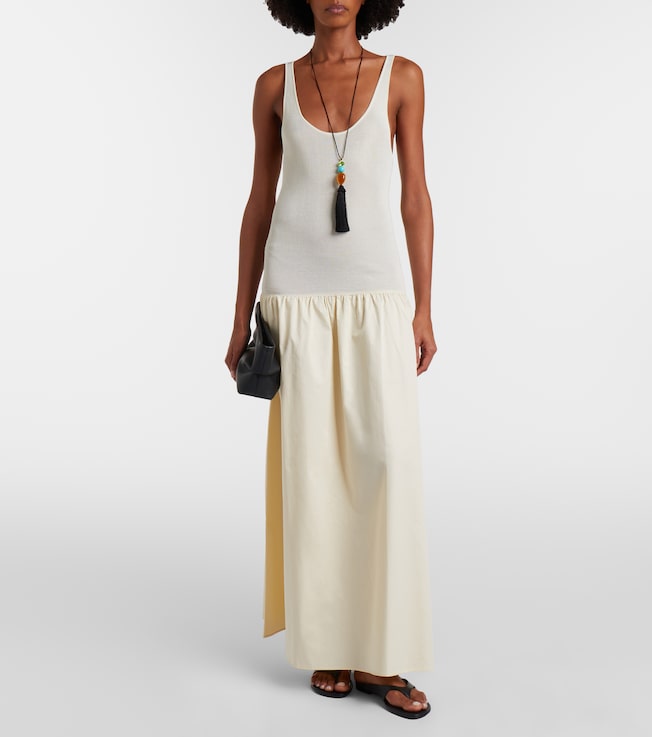 The Frankie Shop Ilya cotton-trimmed maxi dress