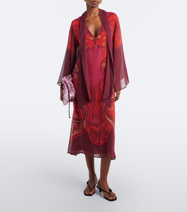 La DoubleJ La DoubleJ Alchemy printed silk georgette midi dress
