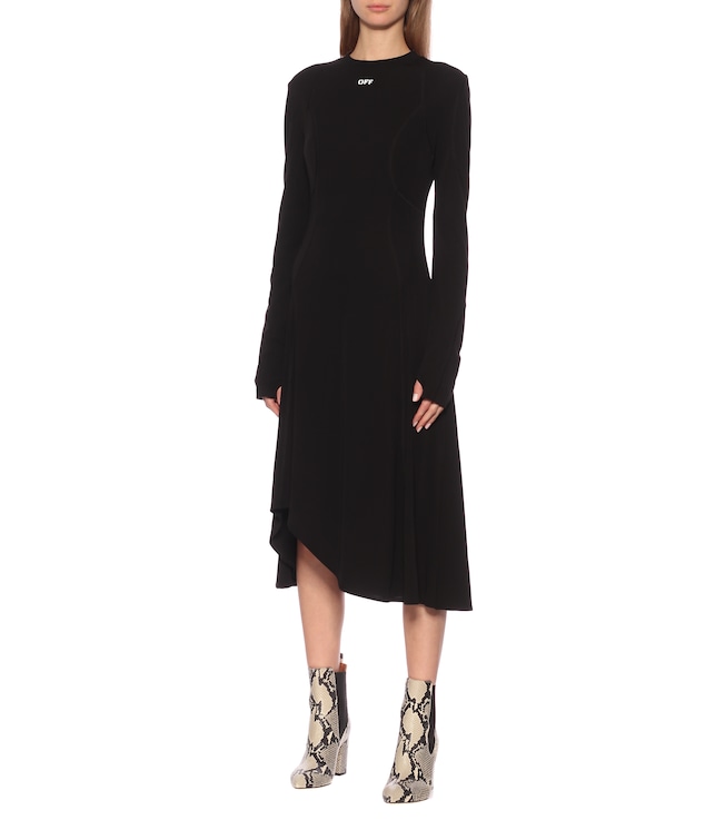 Off-White Logo stretch-jersey dress