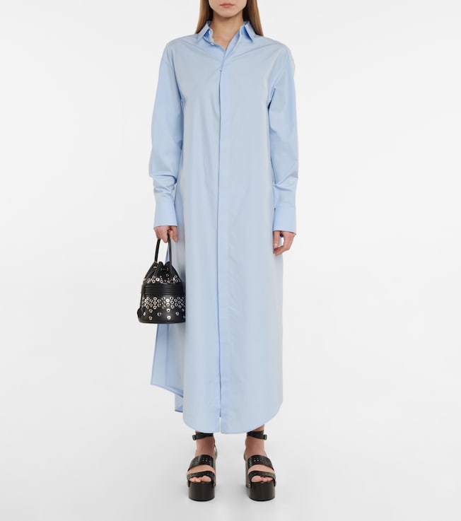 Alaïa Cutout cotton poplin shirt dress
