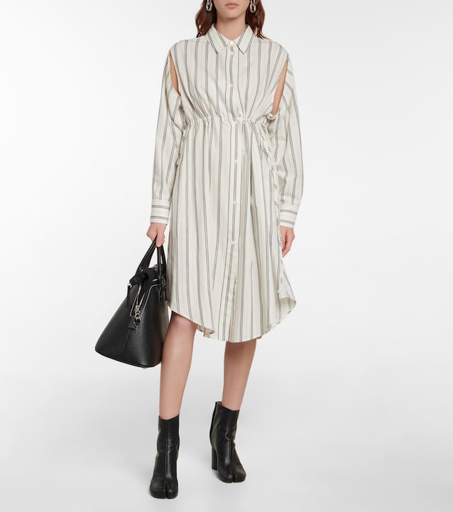 MM6 Maison Margiela Striped cotton and wool shirt dress