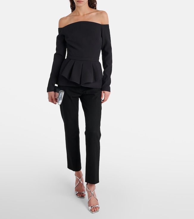 Safiyaa Brien off-shoulder crêpe peplum top