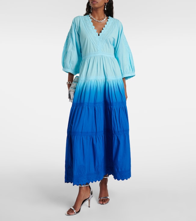 Juliet Dunn Ombré cotton poplin maxi dress