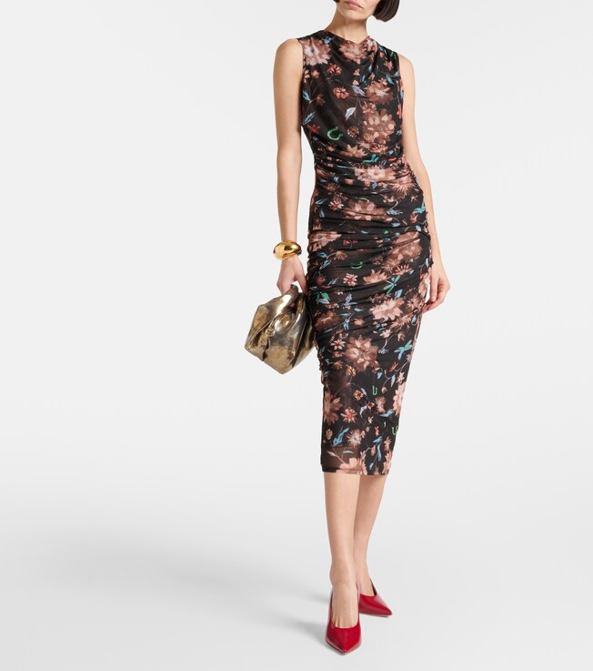 Dorothee Schumacher Sheer Flowers floral draped midi skirt