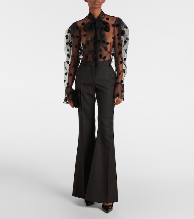 Nina Ricci Wool gabardine flared pants 